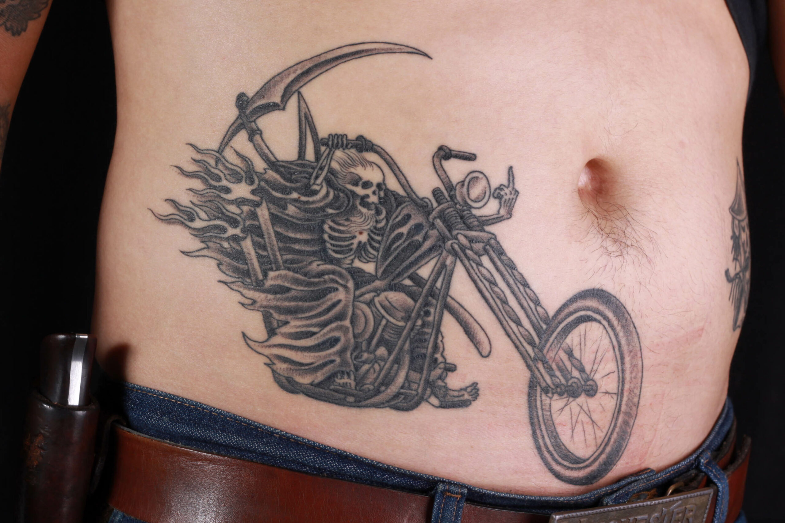 brian-thurow-dedication-tattoo-stomach-black-and-grey-motorcycle-reaper