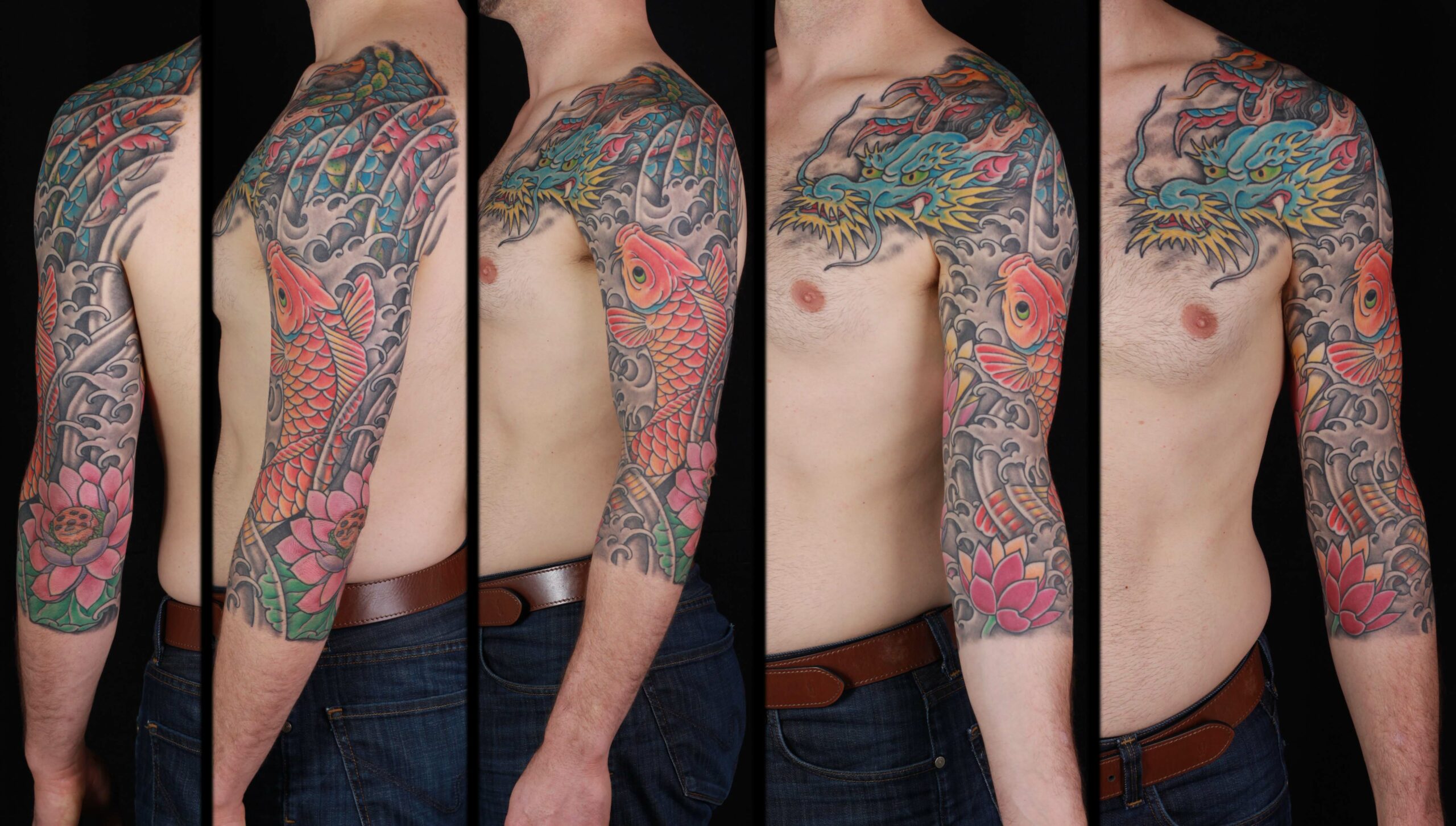brian-thurow-dedication-tattoo-japanese-dragon-koi-lotus-waves-water-sleeve-arm-chest