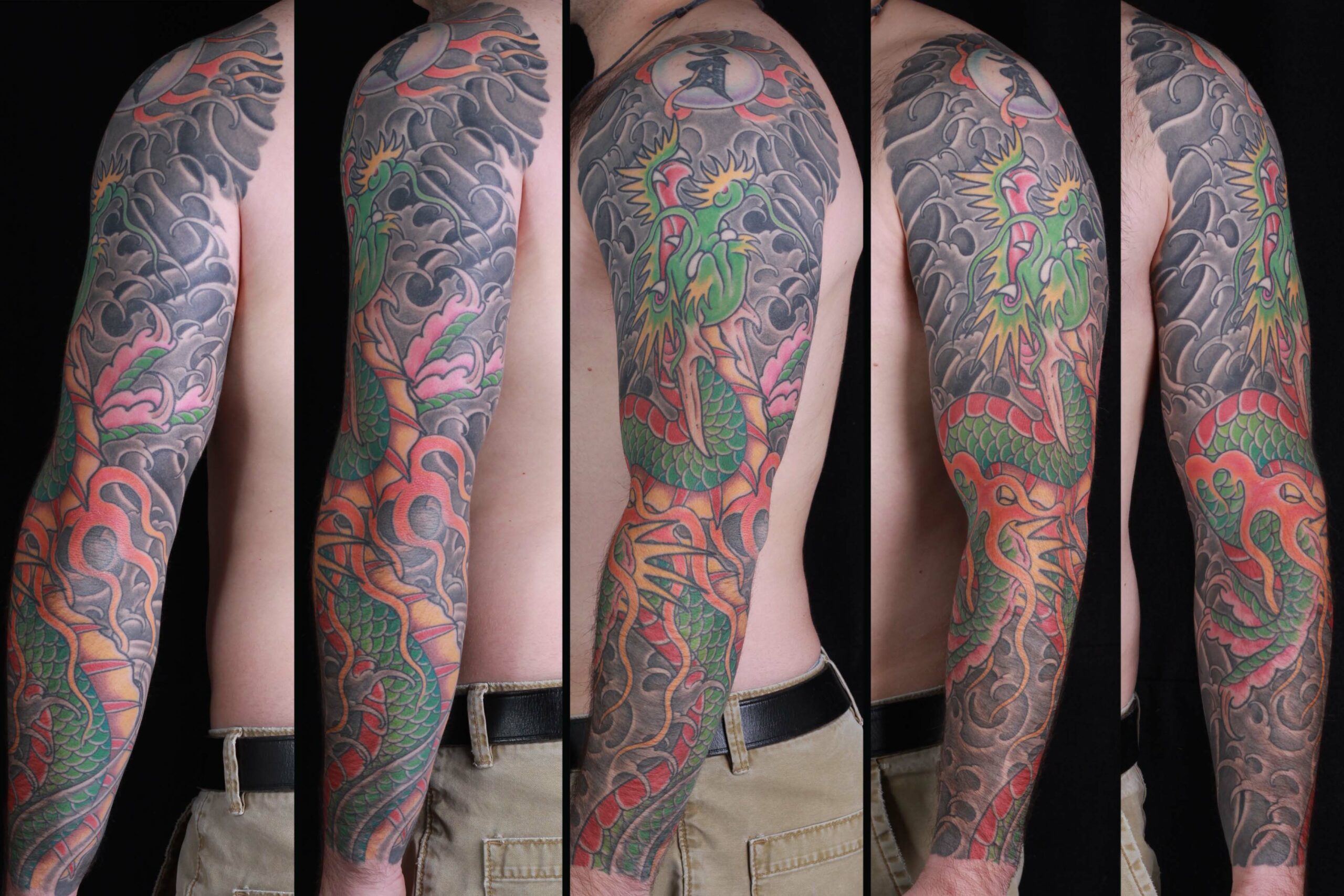 brian-thurow-dedication-tattoo-japanese-dragon-flames-water-waves-sleeve-arm