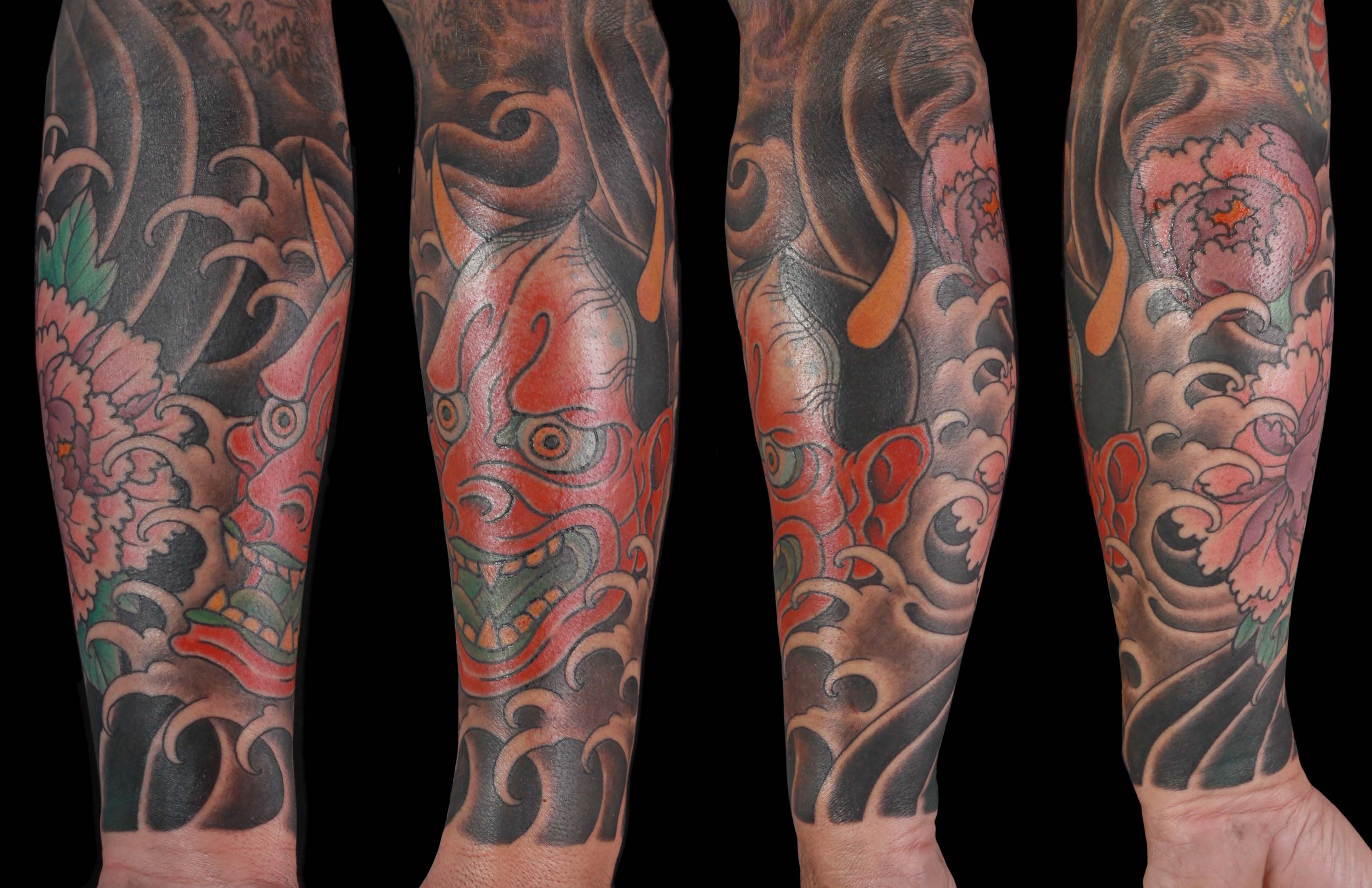 brian-thurow-dedication-tattoo-japanese-hannya-peonies-water-waves-sleeve