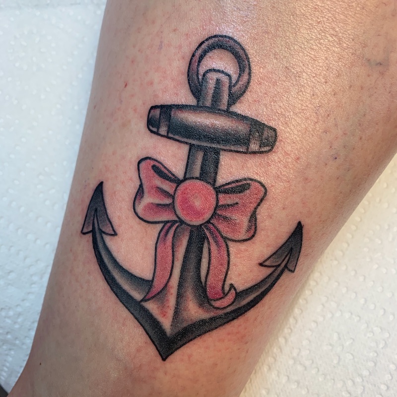 anchor and bow tattoo