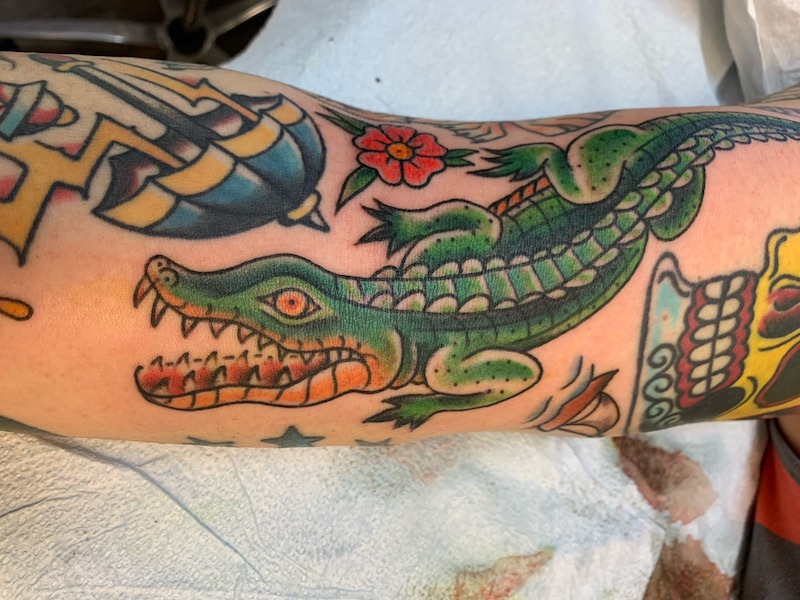 Traditional Alligator Tattoo