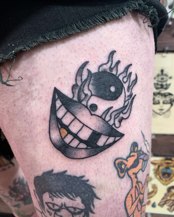 Smiling Yin Yang Tattoo by Alec Rowe