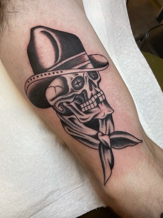 cowboy skull tattoo reference