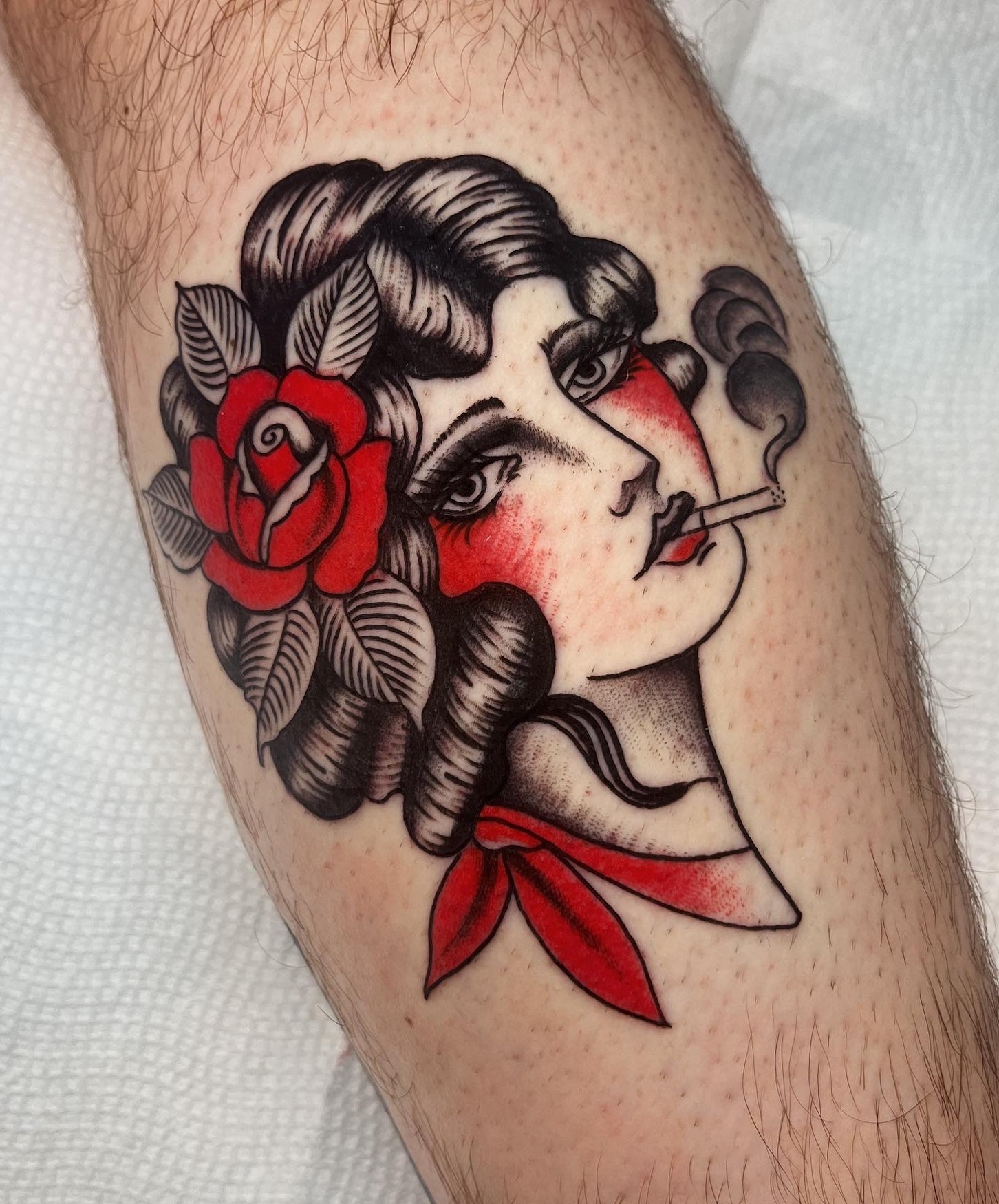 Tattoo uploaded by Andrea Furci  Traditional lady head tattoo by Andrea  Furci AndreaFurci traditional ladyhead portrait rose flower lady   Tattoodo