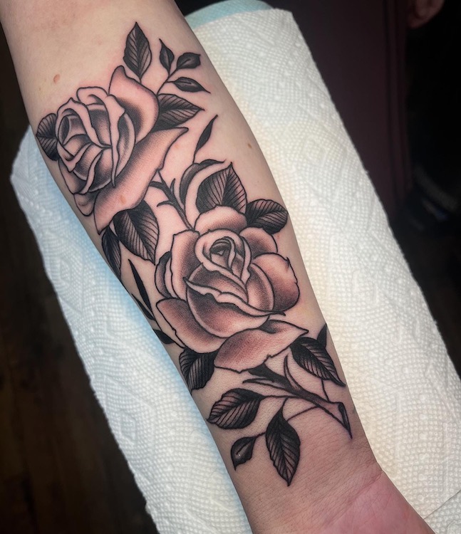 traditional Rose tattoo reference